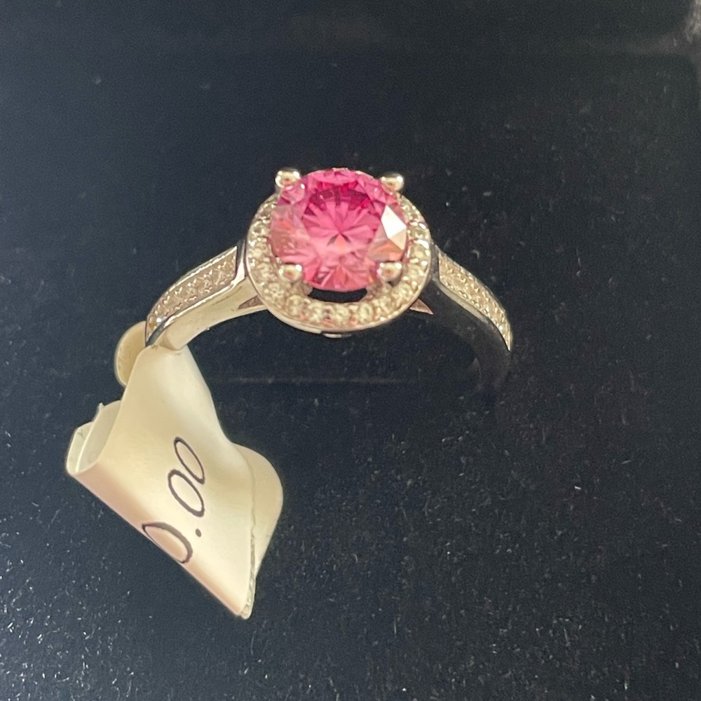 New Pink Moissanite Adjustable Ring size 6.5